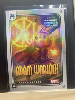 Pikachu as Adam Warlock Holo Marvel Heroes & Villains Non-Pokemon Fan Art Card - Image 5