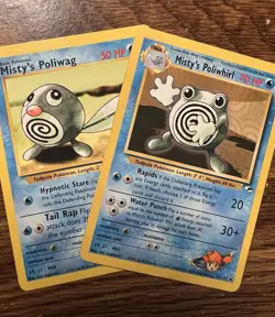 Pokemon TCG Card Lot Misty's Poliwag Misty's Poliwhirl Gym Challenge - Image 1