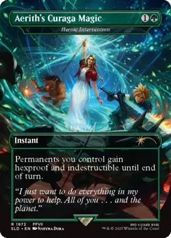 Rainbow Foil - Aerith's Curaga Magic - Heroic Intervention - FF Secret Lair - Image 1