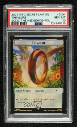 Secret Lair X Sonic: Chasing Adventure - Treasure (Token) Foil PSA 10 GEM MT - Image 1