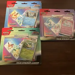 Pokemon TCG Prismatic Evolutions Tech Sticker Collection 3 Pack free shipping - Image 1