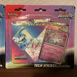 Pokemon TCG Prismatic Evolutions Tech Sticker Collection 3 Pack free shipping - Image 4