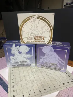 Pokemon TCG SwSh Chilling Reign Brilliant Stars Sealed Elite Trainer Box Lot 3 - Image 1