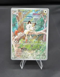 Pokemon tcg Phantasmal Flames Meowth Me02: Illustration Rare Holo 106/094 70 HP - Image 1
