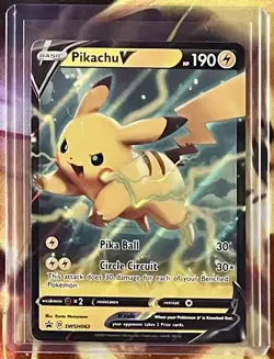 Pikachu V SWSH063 Pokemon TCG Sword & Shield Black Star Promo Holo - Image 1