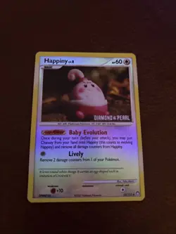 Pokemon TCG Diamond & Pearl Happiny 52/123 Stamped Reverse Holo - Image 1