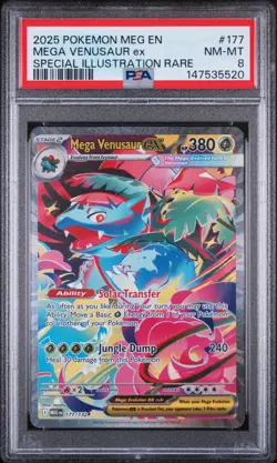 2025 Pokemon Meg EN-Mega Evolution Mega Venusaur EX SIR PSA 8 #177 - Image 1