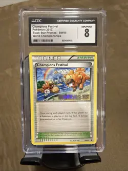 2013 Pokemon BW Black Star Promo World Champions Festival #BW95 CGC 8 NM-MT+ - Image 1