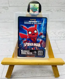 Pikachu as Spider-Man Marvel Heroes & Villain Non-Pokemon Fan Art Poster Prize - Image 1
