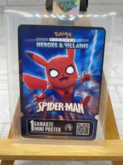 Pikachu as Spider-Man Marvel Heroes & Villain Non-Pokemon Fan Art Poster Prize - Image 2
