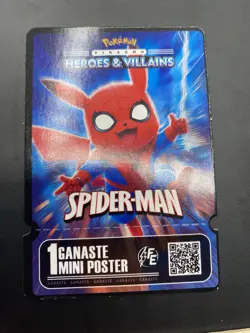 Pikachu as Spider-Man Marvel Heroes & Villain Non-Pokemon Fan Art Poster Prize - Image 3