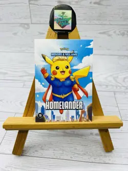 Pikachu as Homelander Rare Textured Foil Heroes & Villains non- Pokemon fan art - Image 1