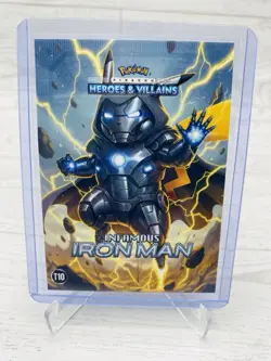 Pikachu as Iron Man #T10 Rare Holo Foil Heroes & Villains (non-Pokemon fan art) - Image 1