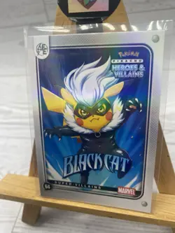 Pikachu as Black Cat Holo Marvel Heroes & Villains (Non-Pokemon Fan Art) - Image 3