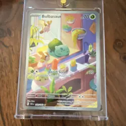 Pokemon Bulbasaur Sv07: Stellar Crown Illustration Rare Holo Leech Seed 143/142 - Image 1