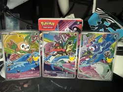 Pokemon TCG First Partner Illustration Collection Series 1 Gen 7 Starters Set - Image 1