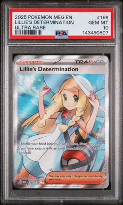 2025 POKEMON MEG EN-MEGA EVOLUTION ULTRA RARE #169 LILLIE'S DETERMINATION PSA 10 - Image 1
