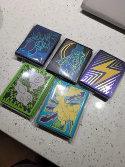 Pokemon TCG ETB Sleeves Lot (5 Packs) – Lucario + Mixed Designs – Sealed - Image 1