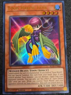 1x (NM) Toon Harpie Lady - BLCR-EN066 - Ultra Rare - 1st Edition YuGiOh - Image 1