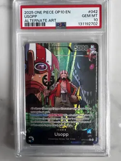 ONE PIECE OP10 Usopp Alternate Art Leader PSA 10 GEM MINT OP10-042 EN - Image 1