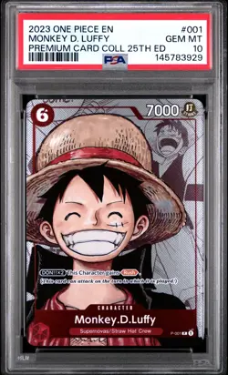 2023 One Piece Premium Bandai 25th Edition Monkey D. Luffy 001 PSA 10 - Image 1