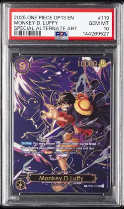 2025 ONE PIECE OP13-CARRYING ON HIS WILL #119 MONKEY D. LUFFY PSA 10 - Image 1
