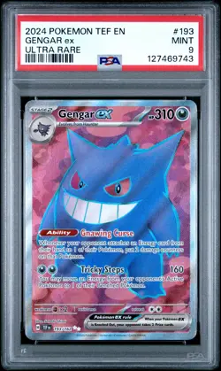 2024 POKEMON TEF EN-TEMPORAL FORCES ULTRA RARE #193 GENGAR EX PSA 9 - Image 1