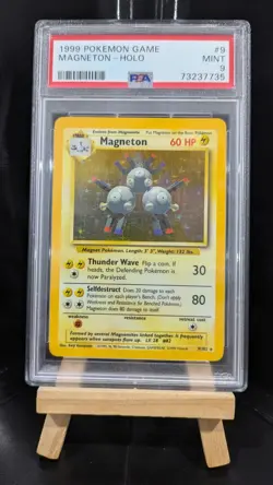 Pokemon TCG Magneton 1999 Base Set Holo Unlimited 9/102 PSA 9 - Image 1