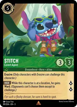 Stitch - Covert Agent 89/204 Rare Into the Inklands Disney Lorcana - Image 1