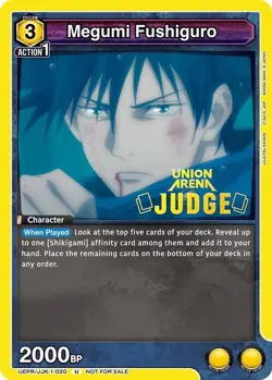 Megumi Fushiguro Judge Foil - UEPR /JJK-1-020 NM - Union Arena - Image 1