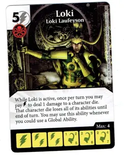 Marvel Age of Ultron Dice Masters - Single Card + Die -- Loki Common - Image 1