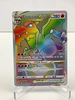 Pokemon TCG Charizard VSTAR Rainbow Secret Rare Card Brilliant Stars 174/172(2) - Image 1