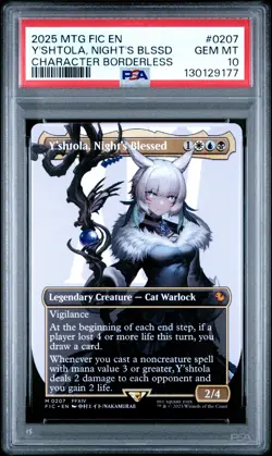 2025 MTG FINAL FANTASY COMMANDER #0207 Y'SHTOLA, NIGHT'S BLESSED PSA 10 - Image 1