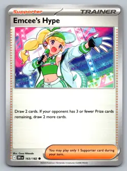Pokemon TCG SV10: Destined Rivals Emcee's Hype 163/182 - Image 1