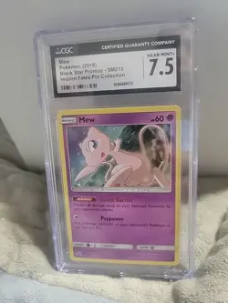 2019 Pokemon SM Black Star Promo SM215 Mew-Holo Hidden Fates CGC 7.5 - Image 1