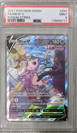 Pokemon Fusion Strike Mew V 251/264 Alternative Art Alt Holo Foil PSA 9 - Image 1