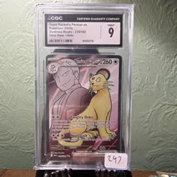 Pokemon Team Rocket's Persian ex Destined Rivals Ultra Rare Holo CGC 9 - Image 1