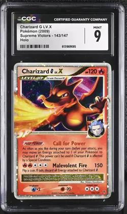 CGC 9 MINT Charizard G LV.X 143/147 Supreme Victors Holo Pokemon Card - Image 1