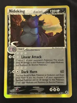 Pokemon TCG Nidoking Delta Species 6/101 Holo Rare Ex Dragon Frontiers 2006 LP+ - Image 1