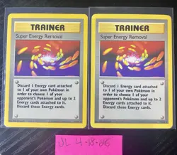 2 Pokemon TCG Super Energy Removal Base Set 79/102 Regular Unlimited Rare - Image 1