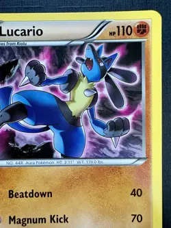 Lucario 47/124 - Fates Collide - Rare - 2016 Vintage Pokemon TCG English - Image 2