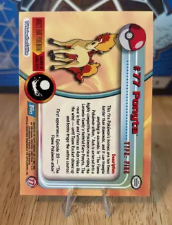 Ponyta #77 2000 Topps Pokemon TV Animation Edition Series 2 Blue Logo - Image 2