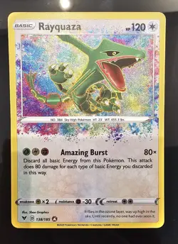 Pokemon TCG Rayquaza 138/185 Swsh04: Vivid Voltage Amazing Rare Holo NM - Image 1
