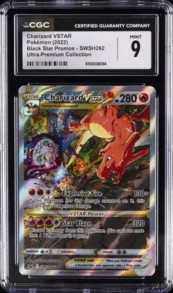 2022 POKEMON BLACK STAR PROMOS ULTRA-PREM COLL #SWSH262 CHARIZARD VSTAR CGC 9 - Image 1