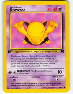 Drowzee - 1st Edition - 54/82 Team Rocket - WOTC - Pokemon TCG - 2000 - Image 1