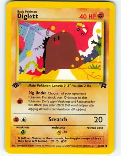 Diglett - 1st Edition - 52/82 Team Rocket - WOTC - Pokemon TCG - 2000 - Image 1