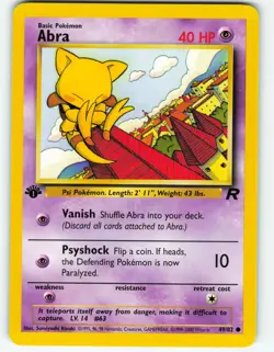 Abra - 1st Edition - 49/82 Team Rocket - WOTC - Pokemon TCG - 2000 - Image 1