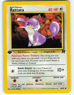 Rattata - 1st Edition - 66/82 Team Rocket - WOTC - Pokemon TCG - 2000 - Image 1