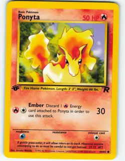 Ponyta - 1st Edition - 64/82 Team Rocket - WOTC - Pokemon TCG - 2000 - Image 1