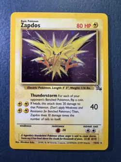 Pokemon TCG Zapdos 15/62 Fossil Holo - Image 1
